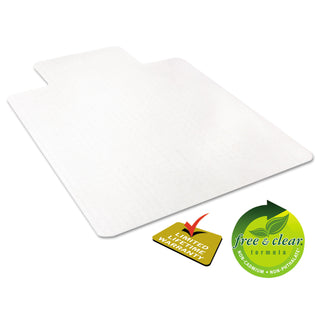 deflecto® EconoMat Occasional Use Chair Mat, Low Pile Carpet, Flat, 36 x 48, Lipped, Clear (DEFCM11112)