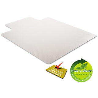 deflecto® DuraMat Moderate Use Chair Mat for Low Pile Carpet, 46 x 60, Wide Lipped, Clear (DEFCM13433F)