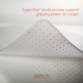 deflecto® SuperMat Frequent Use Chair Mat, Med Pile Carpet, Flat, 36 x 48, Lipped, Clear (DEFCM14113)
