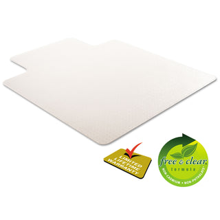 deflecto® RollaMat Frequent Use Chair Mat, Med Pile Carpet, Flat, 45 x 53, Wide Lipped, Clear (DEFCM15233)