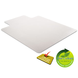 deflecto® DuraMat Moderate Use Chair Mat, Low Pile Carpet, Flat, 36 x 48, Lipped, Clear (DEFCM13113)