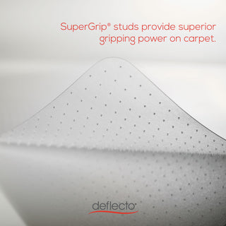 deflecto® Polycarbonate All Day Use Chair Mat - All Carpet Types, 46 x 60, Rectangle, Clear (DEFCM11442FPC)