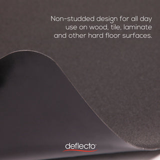 deflecto® EconoMat All Day Use Chair Mat for Hard Floors, 45 x 53, Rectangular, Black (DEFCM21242BLK)
