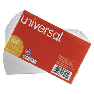 Universal® Unruled Index Cards, 3" x 5", White, 100/Pack (UNV47200)