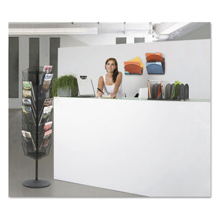 Safco® Onyx Mesh Rotating Magazine Display, 30 Compartments, 16.5w x 16.5d x 66h, Black (SAF5577BL)