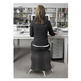 Safco® Zenergy Ball Chair, Black Seat/Black Back, Silver Base (SAF4750BL)