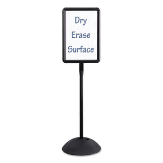 Safco® Double Sided Sign, Magnetic/Dry Erase Steel, 18 x 18, White, Black Frame (SAF4117BL)
