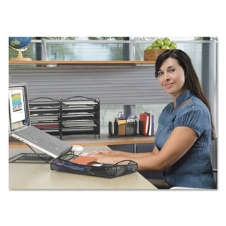 Safco® Onyx Adjustable Steel Mesh Laptop Stand, 12 1/4 x 12 1/4 x 1, Black (SAF2161BL)