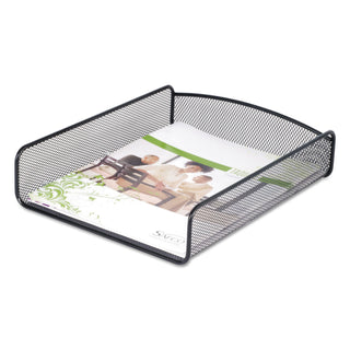 Safco® Onyx Desk Tray, 1 Section, Letter Size Files, 9.25" x 11.75" x 2.5", Black (SAF3272BL)