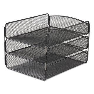 Safco® Onyx Desk Tray, 3 Sections, Letter Size Files, 9.25" x 11.75" x 8", Black (SAF3271BL)