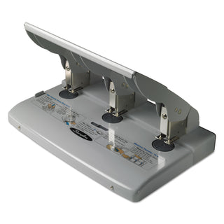 Swingline® 75-Sheet Heavy-Duty Three-Hole Adjustable Punch, 9/32" Holes, Putty/Gray (SWI74550)