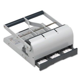 Swingline® 160-Sheet Antimicrobial Protected Adjustable Punch, 9/32" Holes, Putty/Gray (SWI74650)