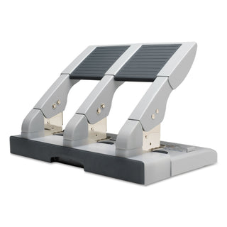 Swingline® 75-Sheet Heavy-Duty Three-Hole Adjustable Punch, 9/32" Holes, Putty/Gray (SWI74550)