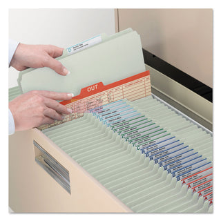 Smead™ 100% Recycled Pressboard Classification Folders, 1 Divider, Letter Size, Gray-Green, 10/Box (SMD13723)