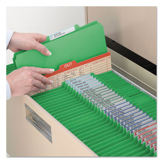 Smead™ Colored Top Tab Classification Folders, 2 Dividers, Letter Size, Green, 10/Box (SMD14002)