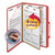 Smead™ Four-Section Pressboard Top Tab Classification Folders with SafeSHIELD Fasteners, 1 Divider, Legal Size, Bright Red, 10/Box (SMD18731)