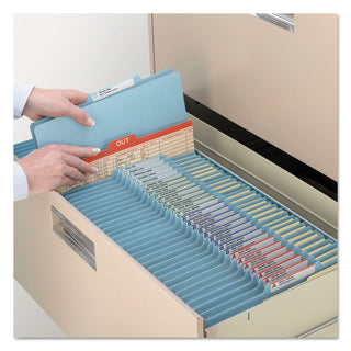 Smead™ Colored Top Tab Classification Folders, 2 Dividers, Letter Size, Blue, 10/Box (SMD14001)