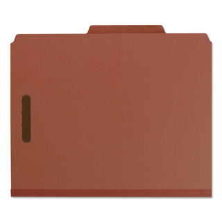 Smead™ 100% Recycled Pressboard Classification Folders, 1 Divider, Letter Size, Red, 10/Box (SMD13724)