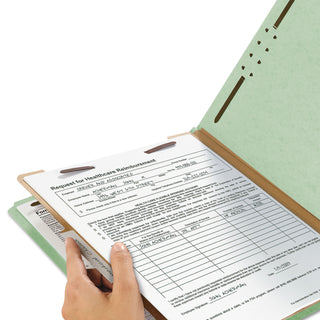 Smead™ 100% Recycled Pressboard Classification Folders, 1 Divider, Letter Size, Gray-Green, 10/Box (SMD13723)