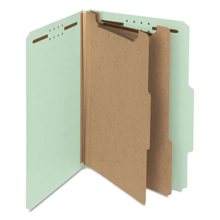 Smead™ 100% Recycled Pressboard Classification Folders, 2 Dividers, Legal Size, Gray-Green, 10/Box (SMD19022)