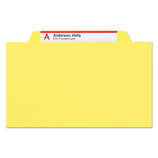 Smead™ Colored Top Tab Classification Folders, 1 Divider, Letter Size, Yellow, 10/Box (SMD13704)
