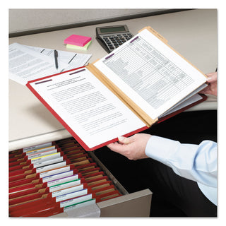 Smead™ Eight-Section Pressboard Top Tab Classification Folders with SafeSHIELD Fasteners, 3 Dividers, Legal Size, Bright Red, 10/Box (SMD19095)