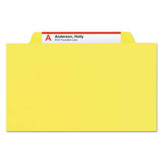 Smead™ Colored Top Tab Classification Folders, 2 Dividers, Letter Size, Yellow, 10/Box (SMD14004)