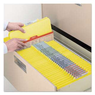 Smead™ Colored Top Tab Classification Folders, 2 Dividers, Letter Size, Yellow, 10/Box (SMD14004)