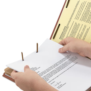 Smead™ Six-Section Pressboard Top Tab Classification Folders with SafeSHIELD Fasteners, 2 Dividers, Letter Size, Assorted, 10/Box (SMD14025)