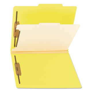 Smead™ Colored Top Tab Classification Folders, 1 Divider, Letter Size, Yellow, 10/Box (SMD13704)