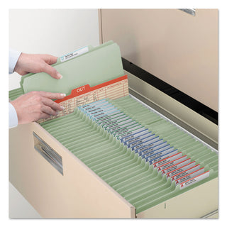 Smead™ 100% Recycled Pressboard Classification Folders, 1 Divider, Legal Size, Gray-Green, 10/Box (SMD18722)
