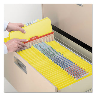 Smead™ Colored Top Tab Classification Folders, 1 Divider, Letter Size, Yellow, 10/Box (SMD13704)