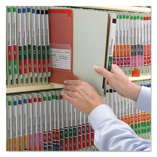 Smead™ End Tab Pressboard Classification Folders with SafeSHIELD Coated Fasteners, 3 Dividers, Letter Size, Gray-Green, 10/Box (SMD26820)