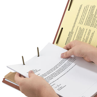 Smead™ 100% Recycled Pressboard Classification Folders, 1 Divider, Letter Size, Red, 10/Box (SMD13724)