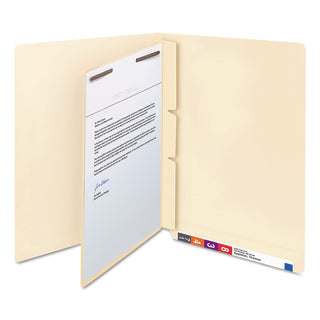 Smead™ Self-Adhesive Folder Dividers for Top/End Tab Folders w/ 2-Prong Fasteners, Letter Size, Manila, 100/Box (SMD68027)