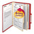 Smead™ Colored Top Tab Classification Folders, 2 Dividers, Letter Size, Red, 10/Box (SMD14003)