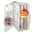 Smead™ Pressboard Classification Folders with SafeSHIELD Coated Fasteners, 2/5 Cut, 3 Dividers, Legal Size, Gray-Green, 10/Box (SMD19091)