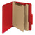 Smead™ 100% Recycled Pressboard Classification Folders, 2 Dividers, Letter Size, Bright Red, 10/Box (SMD14061)