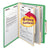Smead™ Colored Top Tab Classification Folders, 2 Dividers, Letter Size, Green, 10/Box (SMD14002)
