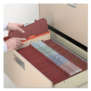 Smead™ 100% Recycled Pressboard Classification Folders, 3 Dividers, Letter Size, Red, 10/Box (SMD14099)