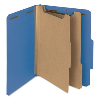 Smead™ 100% Recycled Pressboard Classification Folders, 2 Dividers, Letter Size, Dark Blue, 10/Box (SMD14062)