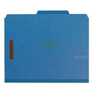 Smead™ 100% Recycled Pressboard Classification Folders, 2 Dividers, Letter Size, Dark Blue, 10/Box (SMD14062)