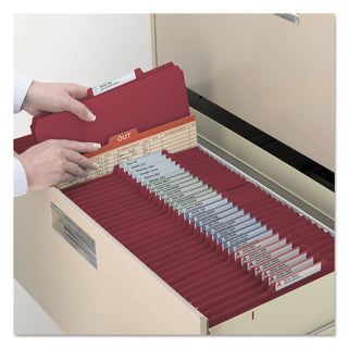 Smead™ Colored Top Tab Classification Folders, 1 Divider, Letter Size, Red, 10/Box (SMD13703)