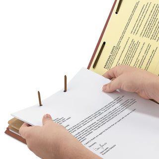 Smead™ 100% Recycled Pressboard Classification Folders, 2 Dividers, Legal Size, Red, 10/Box (SMD19023)
