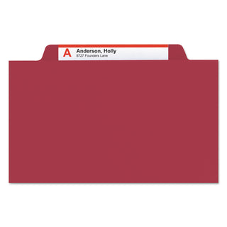 Smead™ Colored Top Tab Classification Folders, 1 Divider, Letter Size, Red, 10/Box (SMD13703)