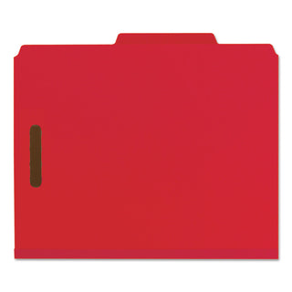 Smead™ 100% Recycled Pressboard Classification Folders, 2 Dividers, Letter Size, Bright Red, 10/Box (SMD14061)