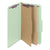 Smead™ Pressboard Classification Folders with SafeSHIELD Coated Fasteners, 2/5 Cut, 2 Dividers, Legal Size, Gray-Green, 10/Box (SMD19076)