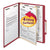 Smead™ Colored Top Tab Classification Folders, 1 Divider, Letter Size, Red, 10/Box (SMD13703)