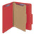 Smead™ Four-Section Pressboard Top Tab Classification Folders with SafeSHIELD Fasteners, 1 Divider, Letter Size, Bright Red, 10/Box (SMD13731)