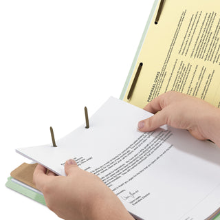 Smead™ 100% Recycled Pressboard Classification Folders, 1 Divider, Letter Size, Gray-Green, 10/Box (SMD13723)